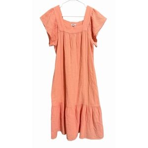 RAILS Skylar Short Sleeve Midi Dress Peach Amber Women's Size‎ Small
